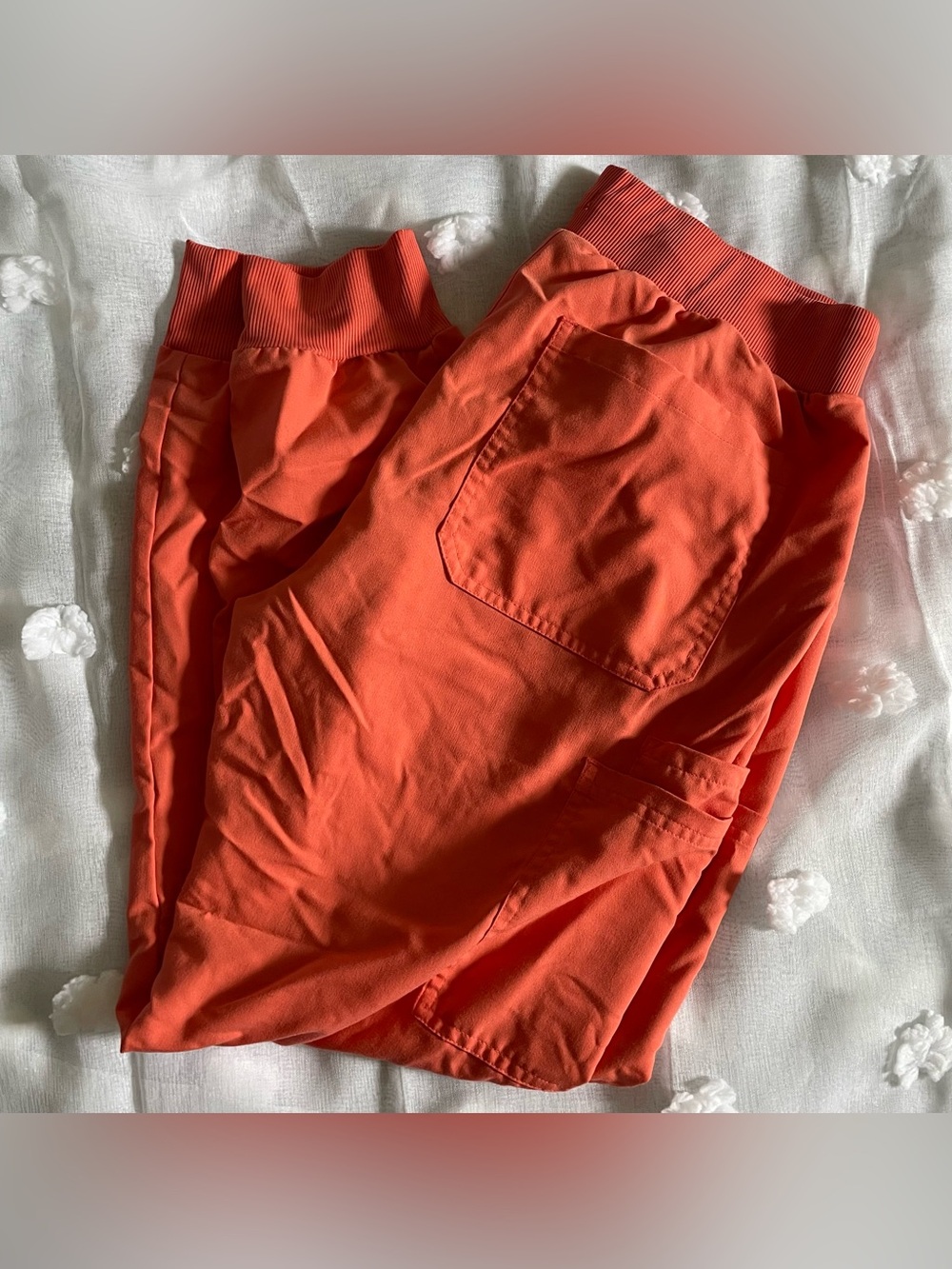 WonderWink Peachy-Orange Jogger Scrub Pants
